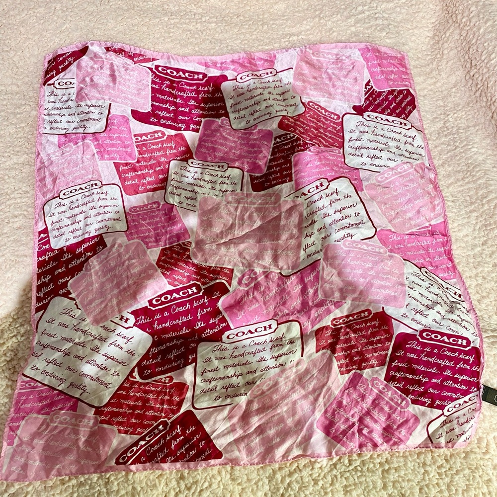 COACH Pink Silk Scarf